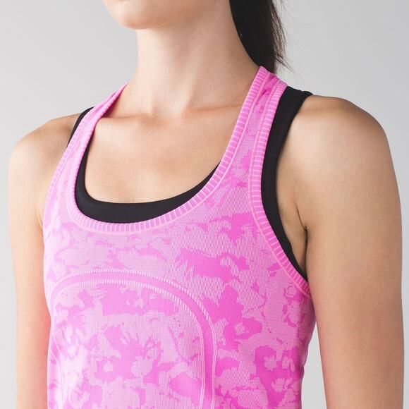 LULULEMON Swiftly Tech Racerback Tank Top Heathered Raspberry Glo Light 4 - Picture 10 of 10
